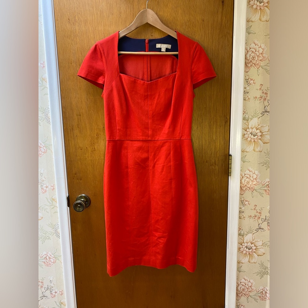 Banana Republic Red Sweetheart Neckline Cocktail Dress Professional Dress